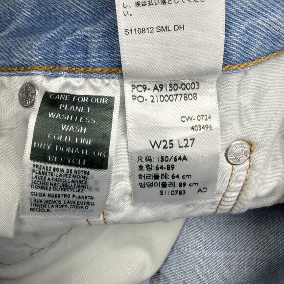 NWT LEVI'S Premium 501 90s Ankle Straight Jeans Size 25 Coated Optical Illusion - Picture 8 of 11